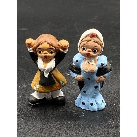 Spanish Flamenco Dancer Villager Mud People Lot 2 Clay Terra Cotta Alborox #12 - Picture 1 of 8